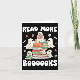 Read More Books Ghost Reading Book Halloween  Card