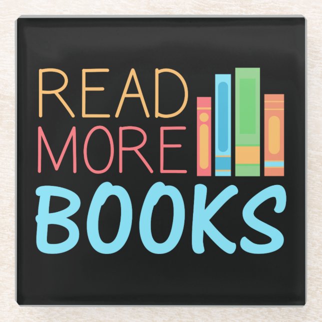 Read More Books Glass Coaster (Front)