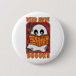 Read More Books Library Ghost Reading Halloween 6 Cm Round Badge