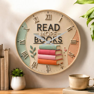 Read More Books Library Reading Nook Teacher Gif Large Clock