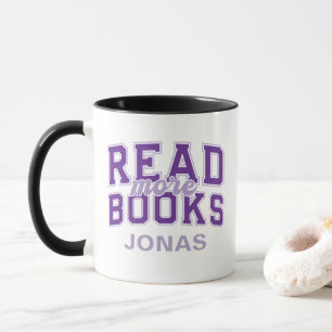 Read More Books Purple Varsity Readers Bookworm Mug