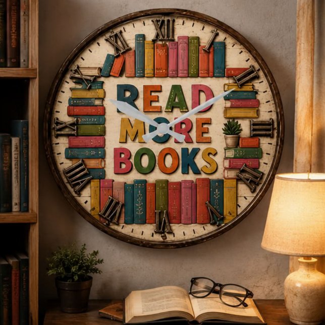 Read More Books Reading Classroom  Large Clock (Creator Uploaded)