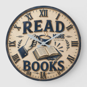 Read More Books Reading Lover Gift Large Clock