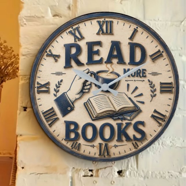 Read More Books Reading Lover Gift Large Clock (Creator Uploaded)