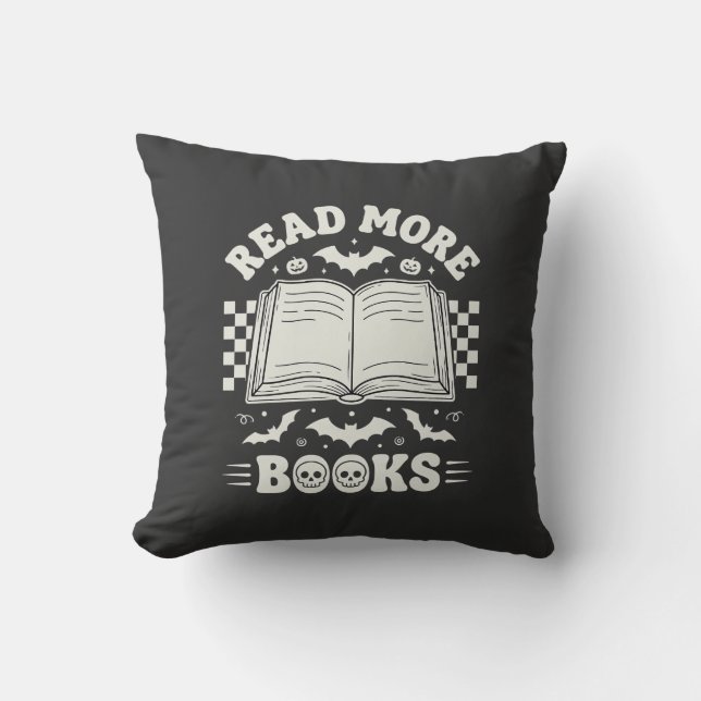 Read More Books Retro Halloween Book Lover Cushion (Front)