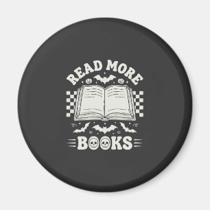 Read More Books Retro Halloween Book Lover Magnet
