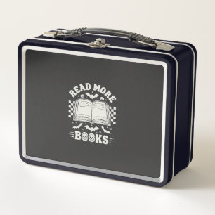 Read More Books Retro Halloween Book Lover Metal Lunch Box