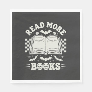 Read More Books Retro Halloween Book Lover Napkin
