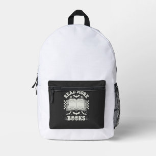 Read More Books Retro Halloween Book Lover Printed Backpack