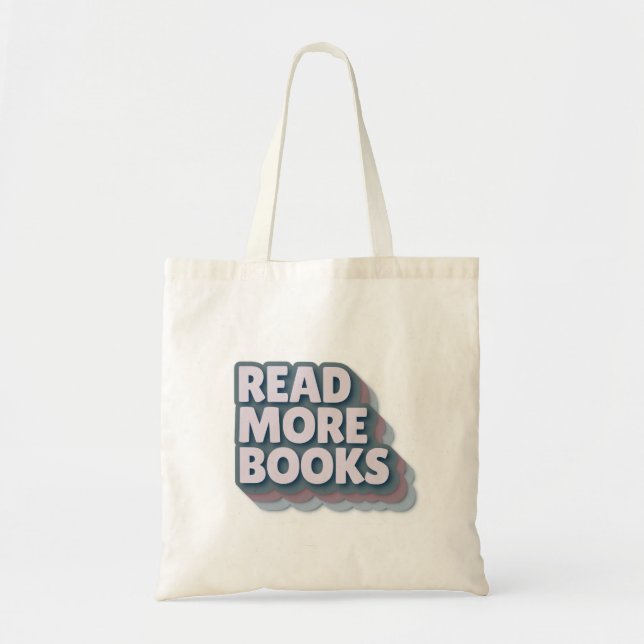 Read More Books Retro Typography Sticker Tote Bag (Front)