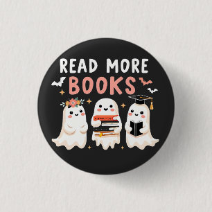 Read more books Spooky Halloween Ghost Book Lovers 3 Cm Round Badge