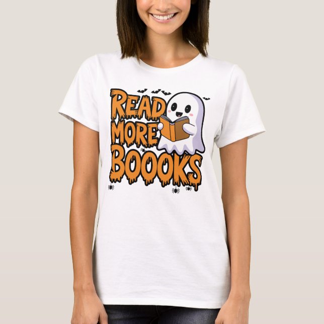 Read More Booooks Ghost Halloween T-Shirt (Front)