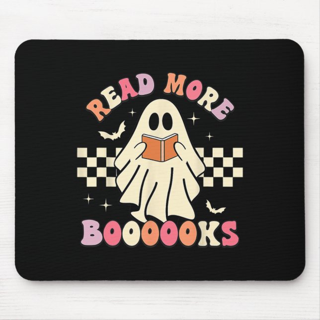 Read More Boooooks Cute Ghost Read More Boooooks H Mouse Pad (Front)