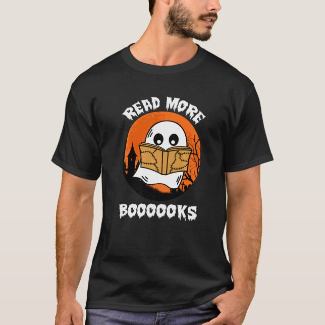Read More Boooooks Ghost Read More Books Librarian T-Shirt (Front)