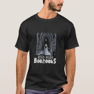 Read More Boooooks Ghost Reading Book Gothic Hallo T-Shirt