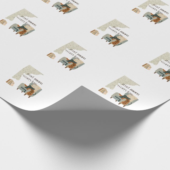 Read More, Worry Less Book Lover Wrapping Paper (Corner)