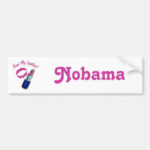 Read My Lipstick Nobama Bumper Sticker