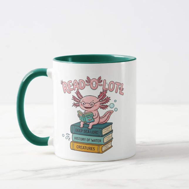 Read O Lotl Axolotl Mug - Funny Bookworm Coffee Gi (Left)