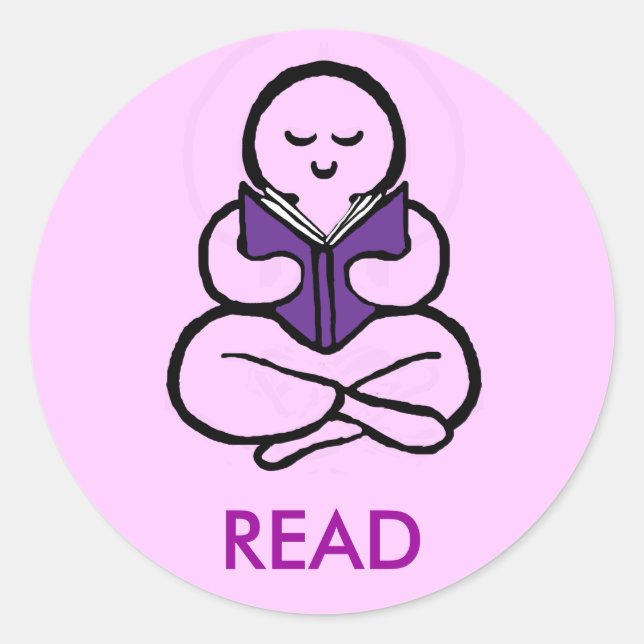 Read purple version classic round sticker (Front)