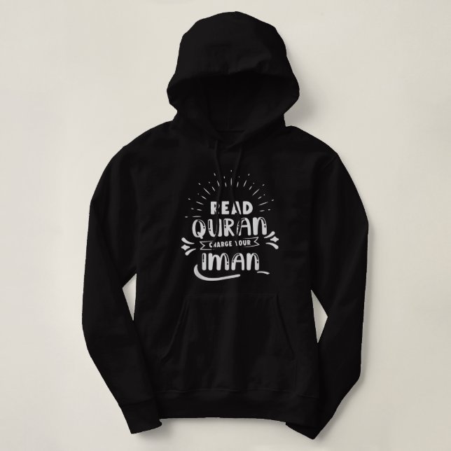 Read Quran Imam Muslim Islam Religion Eid Alhamdul Hoodie (Design Front)