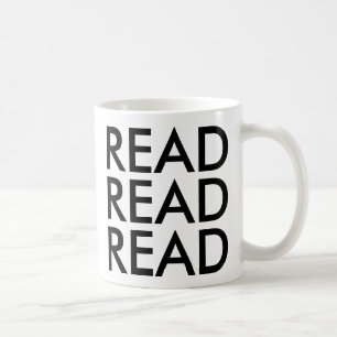 read read read mug   Cute Book Lover Slogan Mug