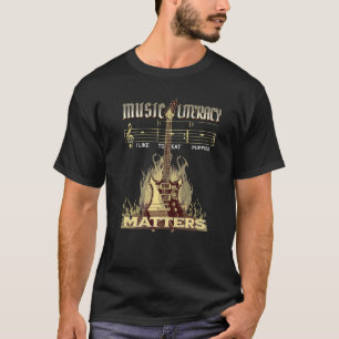Read Repeat Music Literacy Matters I Like To Eat P T-Shirt