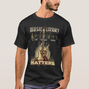 Read Repeat Music Literacy Matters I Like To Eat P T-Shirt