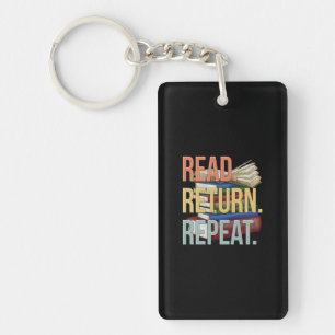 Read Return Repeat Funny Librarian Book Reading Key Ring