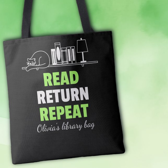 Read Return Repeat Librarian Book Lover Tote Bag (Creator Uploaded)
