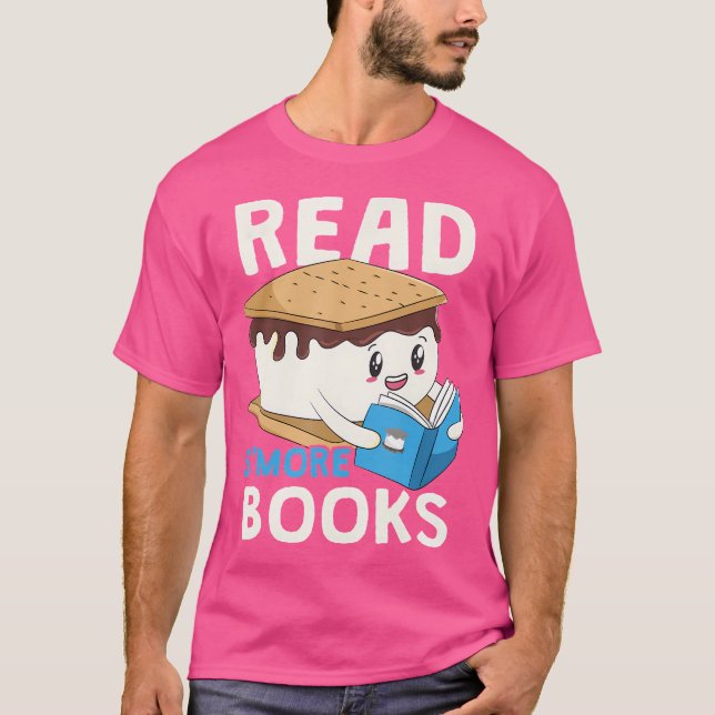 Read S'More Books Camping Bookworm Boy Cute Librar T-Shirt (Front)