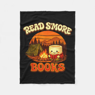Read s'more books cute campfire reading book lover fleece blanket