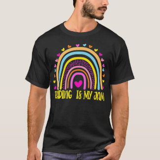 Read teacher rainbow leopard  Reading is my jam Pr T-Shirt