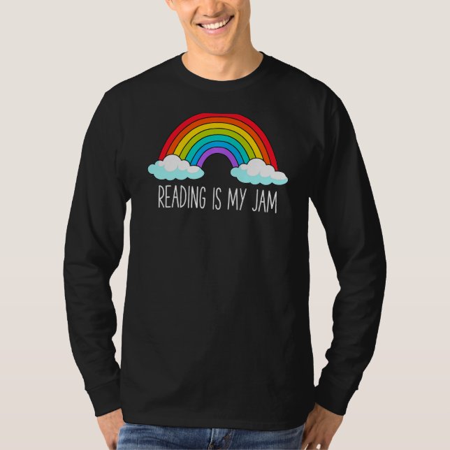 Read Teacher Rainbow Leopard Reading Is My Jam T-Shirt (Front)