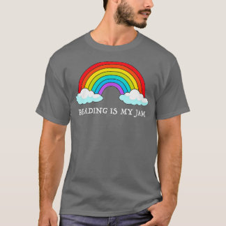 Read teacher rainbow leopard Reading is my jam T-Shirt