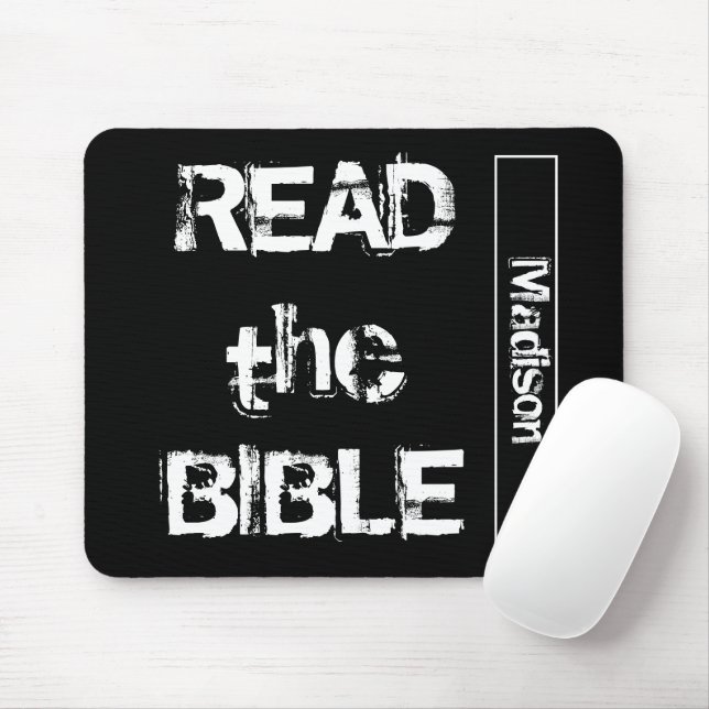 Read The Bible Black and White Mouse Pad (With Mouse)