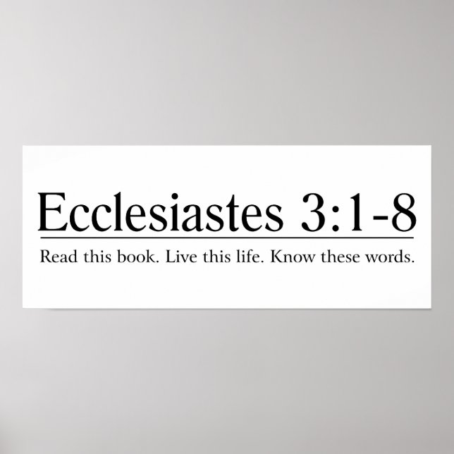 Read the Bible Ecclesiastes 3:1-8 Poster (Front)