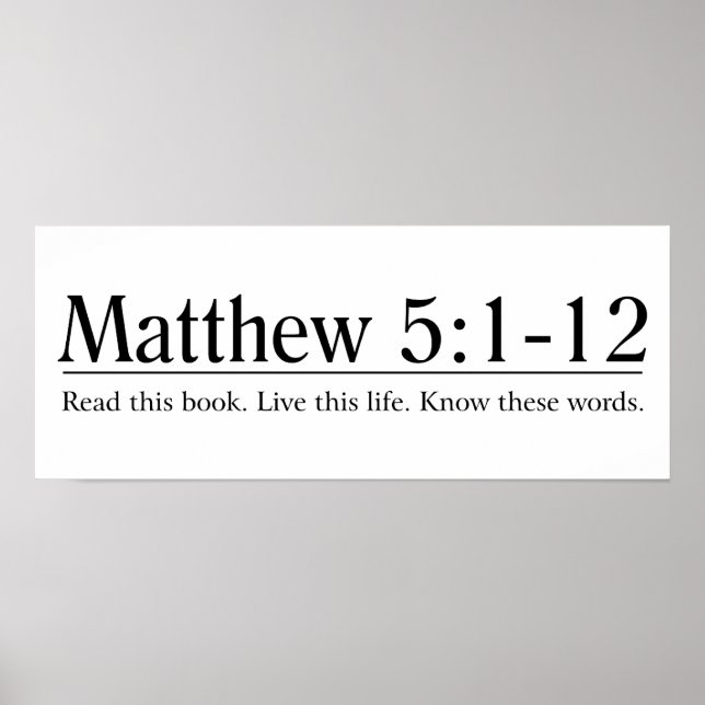 Read the Bible Matthew 5:1-12 Poster (Front)