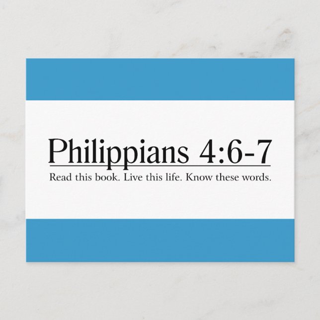 Read the Bible Philippians 4:6-7 Postcard (Front)