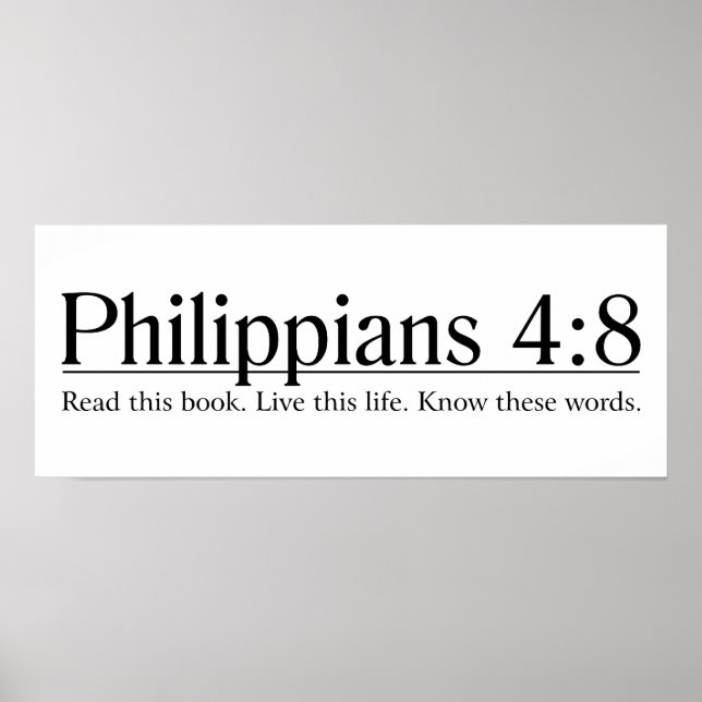 Read the Bible Philippians 4:8 Poster (Front)
