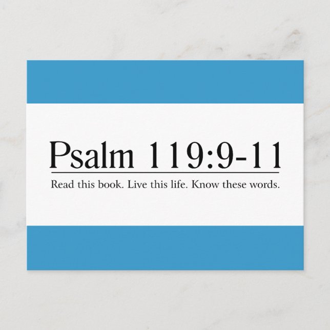 Read the Bible Psalm 119:9-11 Postcard (Front)