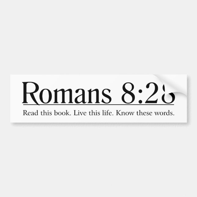 Read the Bible Romans 8:28 Bumper Sticker (Front)