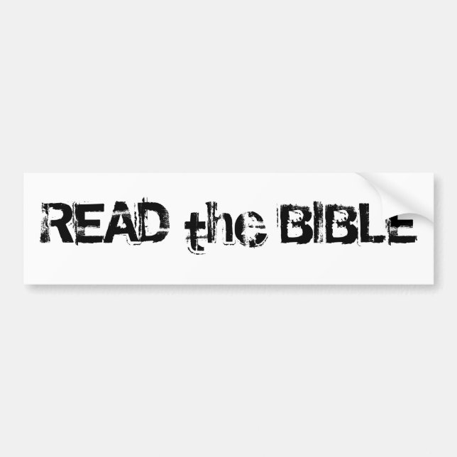 Read the Bible White Black Bumper Sticker (Front)