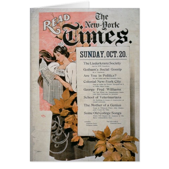 'Read The New York Times' (colour litho) (Front)