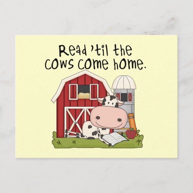 Read 'til The Cows Come Home Postcard (Front)