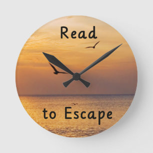Read to Escape Wall Clock   Book Lover Quote