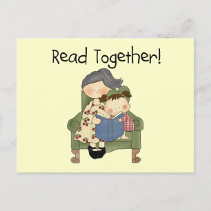 Read Together - Grandma and Girl Tshirts and Gifts Postcard