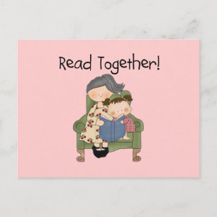 Read Together - Grandma and Girl Tshirts and Gifts Postcard
