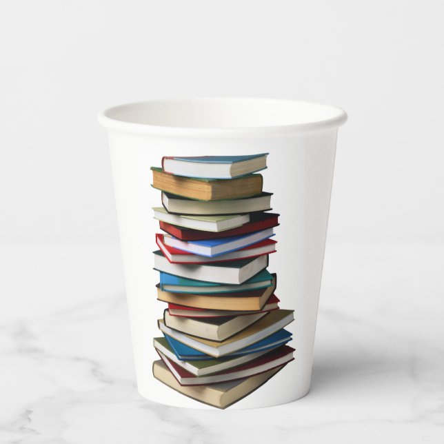 read too many books paper cups (Back)