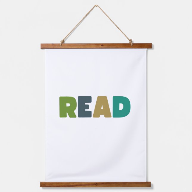 read. Wood Topped Wall Tapestry (Front)