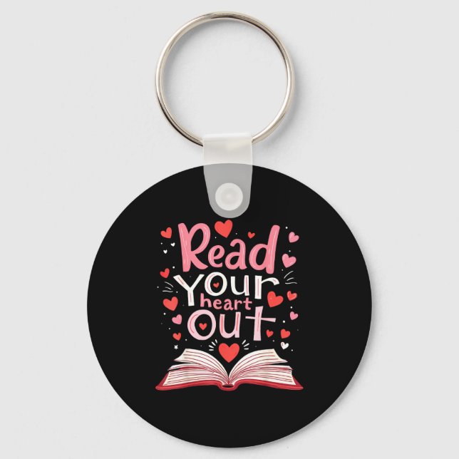 Read Your Heart Out Teacher Valentines Day Reading Key Ring (Front)